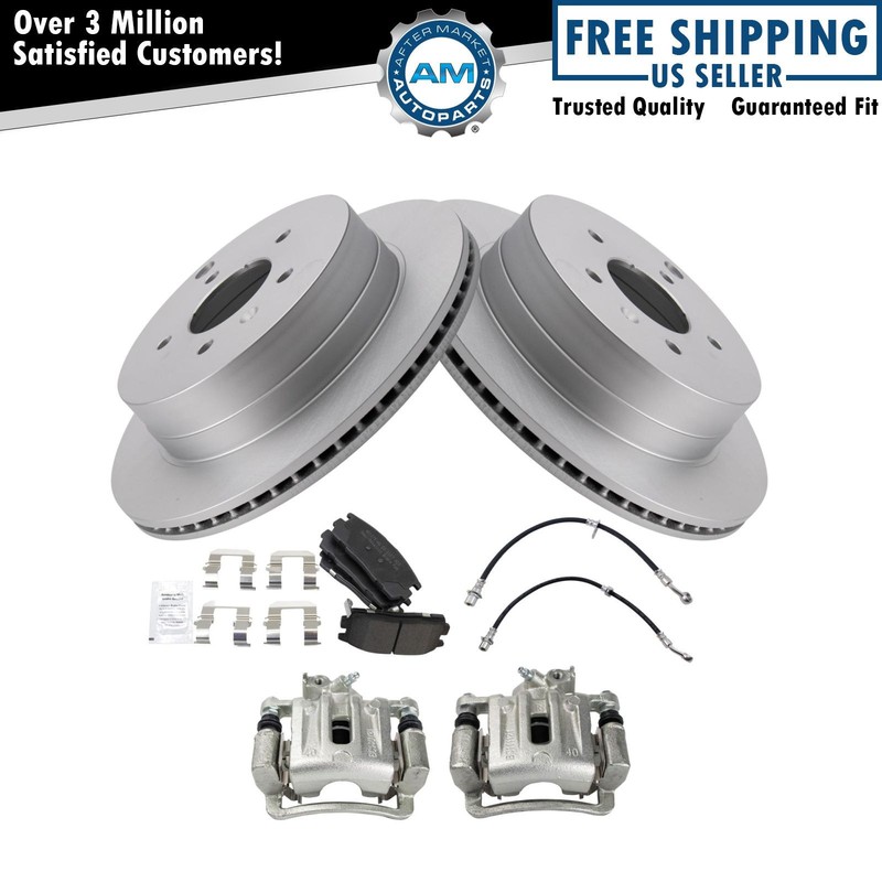 Rear Brake Pad & Rotor Kit Semi-Metallic Premium G-Coated For Chevrolet Pontiac