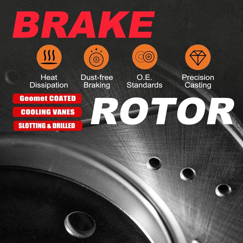 Front Rear Disc Rotors Ceramic Brake Pads for Silverado Sierra 1500 Tahoe Yukon gallery