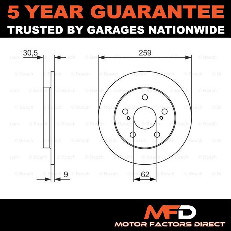 Fits Toyota Auris 2010-2012 1.8 MFD Rear Brake Disc 4243112260 4243102190