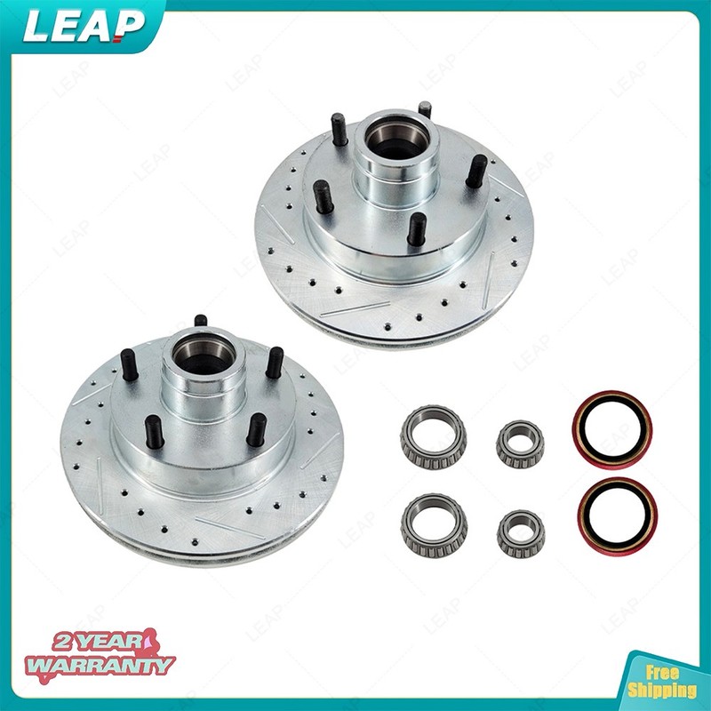 For Mustang II1974-80 Drilled&Dlotted Rotor and Bearing-Seal Kit 5 on 4-3/4 Inch