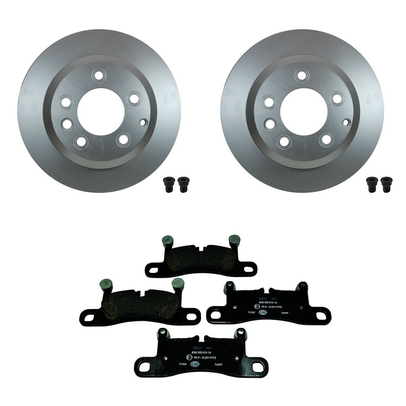 Hella Rear Rotors Low-Met Disc Brake Pad Kit For Cayenne Touareg