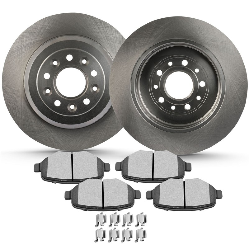 5-Plugs Rear Brake Rotors Solid Discs Ceramic Pads Fits 1999 Dodge Ram 1500