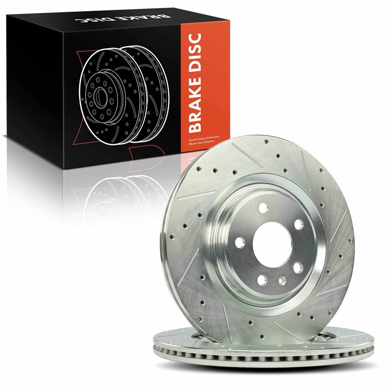2x Rear Drilled Brake Rotor for Audi A4 allroad A4 Quattro A5 A6 Porsche Macan gallery