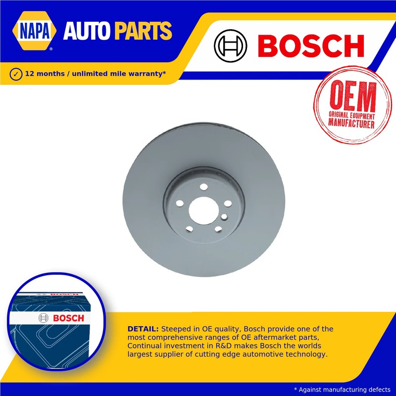 Brake Disc Single Vented fits BMW 630D G32 3.0D Front Left 2017 on 374mm Bosch