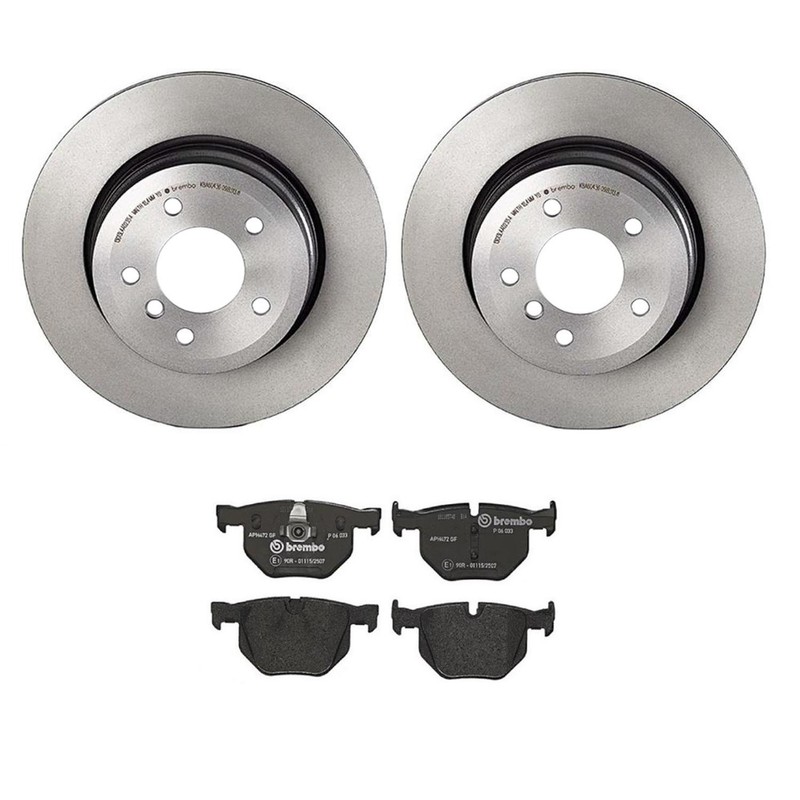 Brembo Rear Brake Kit 320mm Disc Rotors Low-Met Pads For BMW E60 5-Series 3.0 L6