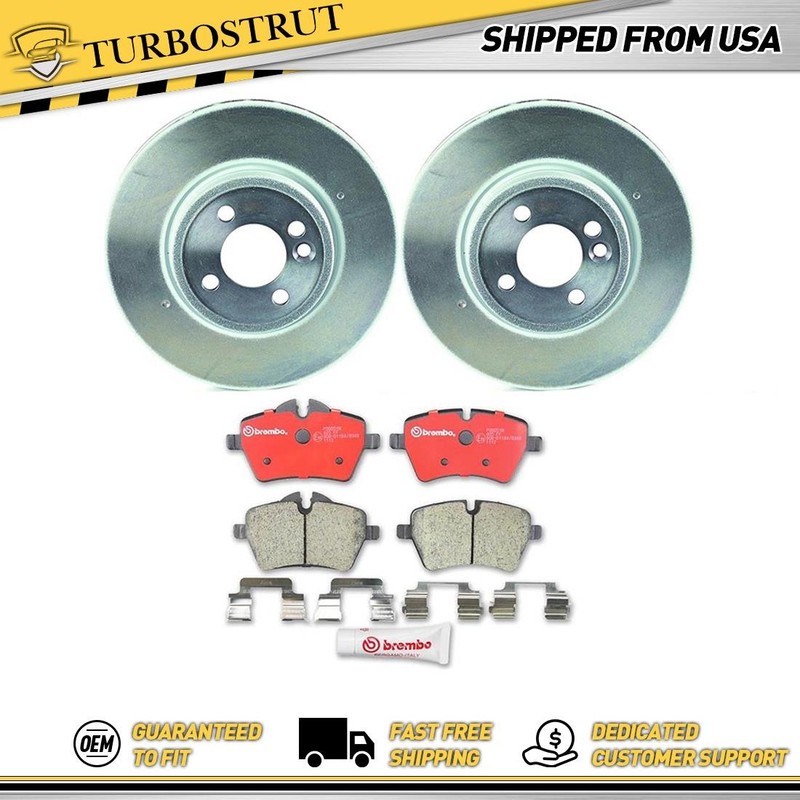 Brembo Prime Front Brake Rotors Brake Pads Kit fits Mini Cooper Mini 2007-2015