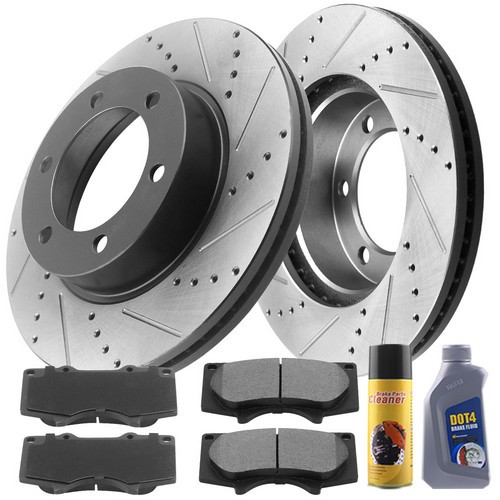 Front Brake Rotors Ceramic Pads for 2004 2005 2006 2008 Ford F-150 4X4 6LUGS