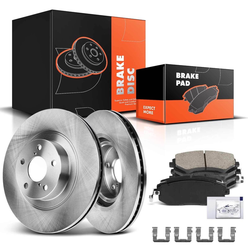 Disc Brake Rotor & Ceramic Brake Pad for Subaru Legacy 08-13 Outback 05-13 Front