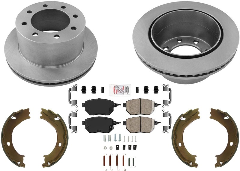 Rear Disc Brake Rotor & Pad Kit Fits GMC Savana 3500 2003-2008 Dual Rear Wheels