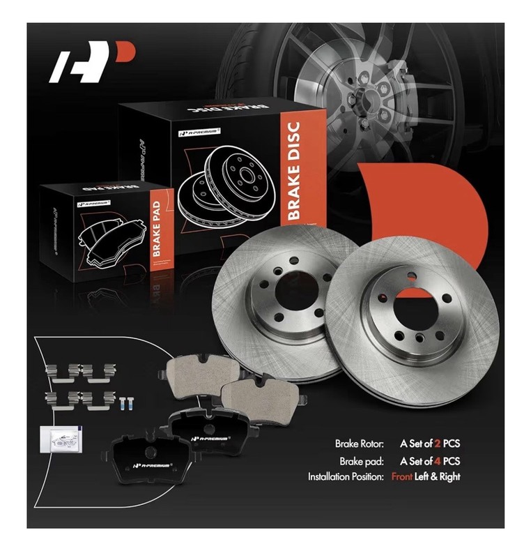 A-Premium 12.08 inch (307mm) Front Vented Disc Brake Rotors.open Box