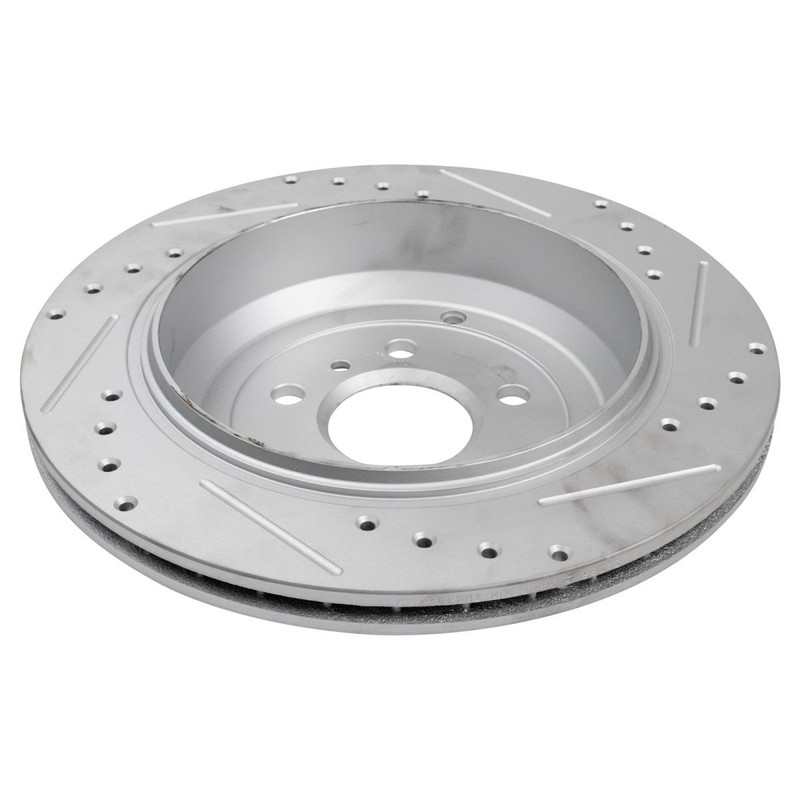 TRQ Performance Rear Drilled Slotted Coated Brake Rotor Set for Mercedes Benz gallery