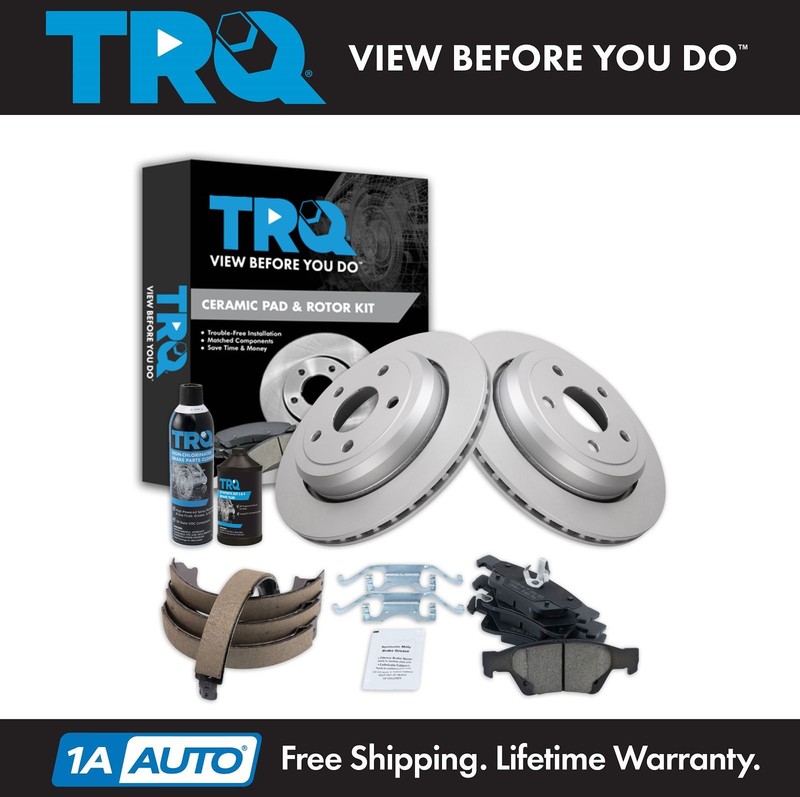 TRQ Rear Ceramic Brake Pad & Rotor Kit For 11-19 Dodge Durango Grand Cherokee