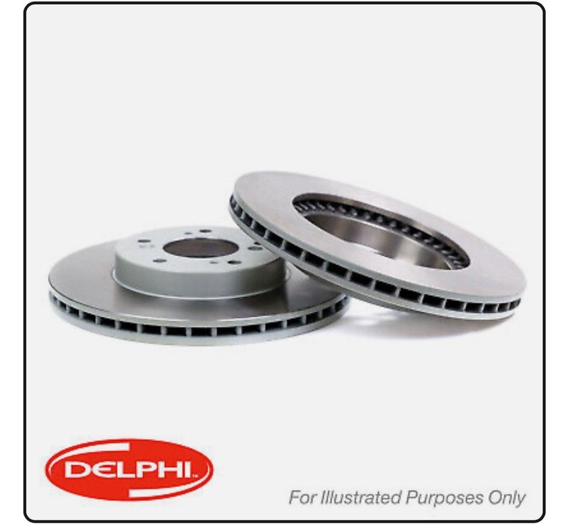Genuine Delphi Front Vented Coated Brake Discs Set Pair – BG4823C