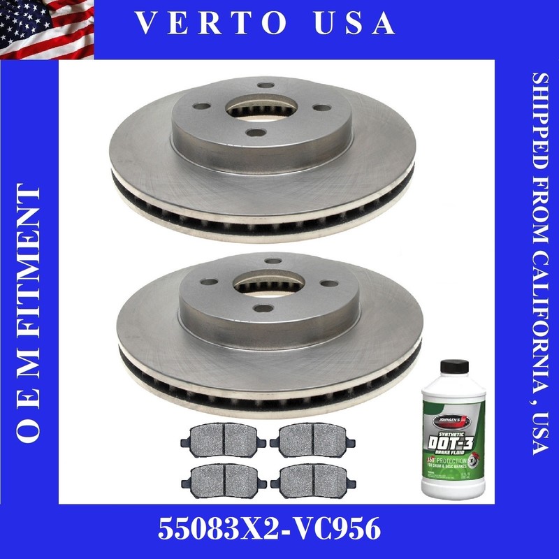 Front Brake Rotors & Ceramic Pads For Pontiac G5 2007-2010 , Pursuit 2005-2006