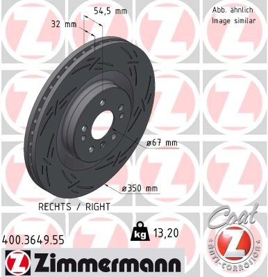 Zimmermann 400.3649.55 Brake Disc for Mercedes-Benz