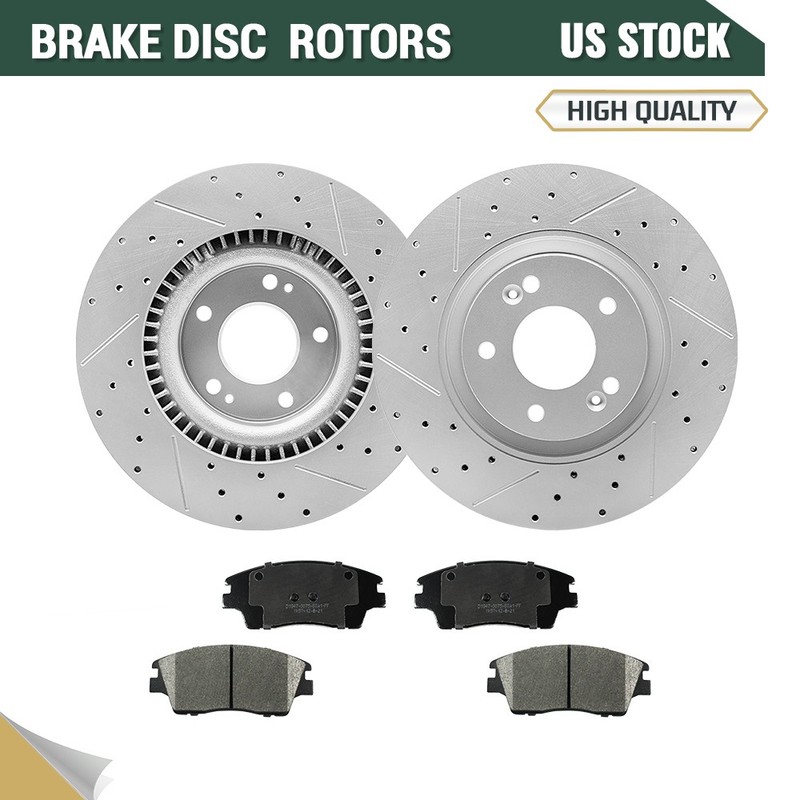 Front Disc Brake Rotors And Ceramic Brake Pads Kit for 2017-2022 Kia Sportage