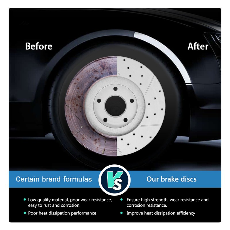 Front Drilled Disc Brake Rotors for 2004 - 2009 Chrysler Aspen Dodge Durango gallery