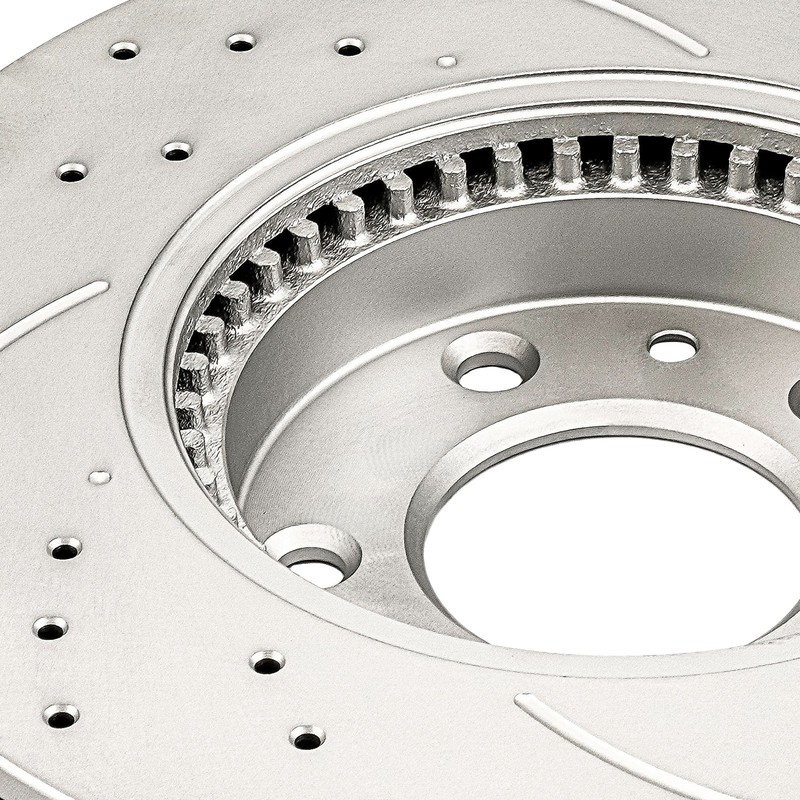 2X Front Vented Drilled Slotted Brake Rotors for Ford Fusion Mazda 6 Lincoln MKZ gallery