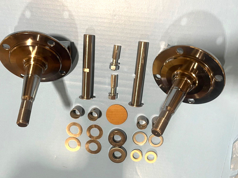 1928 – 1948 Ford CHROME Straight Axle Spindle Spindles + King Pin Kit