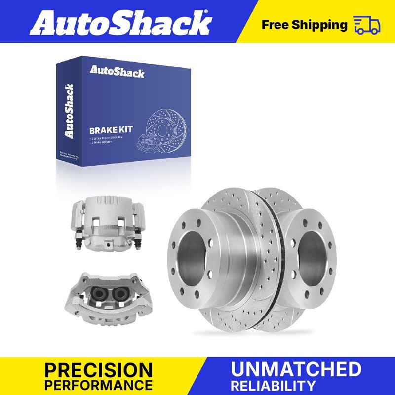 Rear Drilled Slotted Brake Rotors Calipers for Dodge, Ram 2500 2003-2008