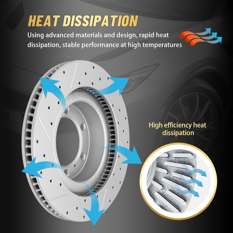 360mm Rear Brake Rotors Pair for Chevrolet Silverado 2500 HD 2011-2024 2025 gallery