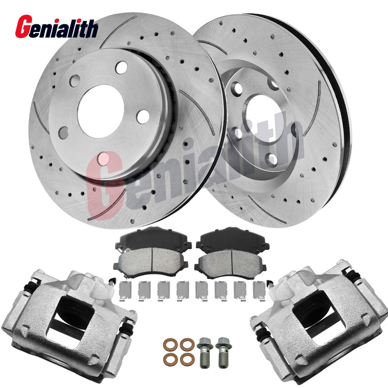 11.89” Front Drilled Rotors Calipers Brake Pads for 2007 – 2016 Jeep Wrangler