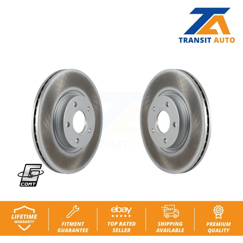 Front Coated Disc Brake Rotors Pair For Ford Escape Volvo C-Max S40 C30 V50 C70