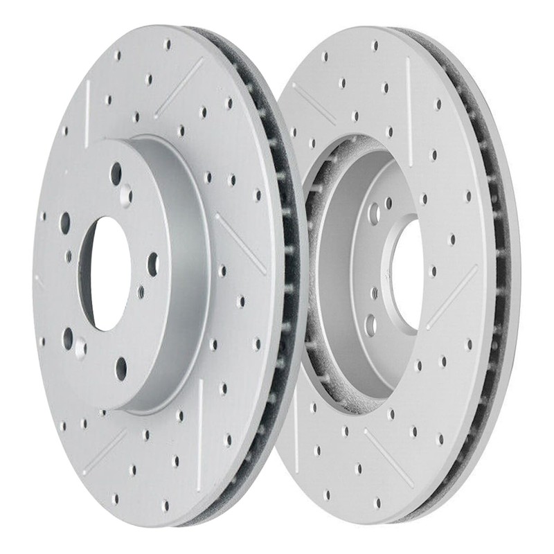 Front Drilled Brake Rotors and Ceramic Brake Pads Kit for 2014 - 2020 Acura RLX gallery