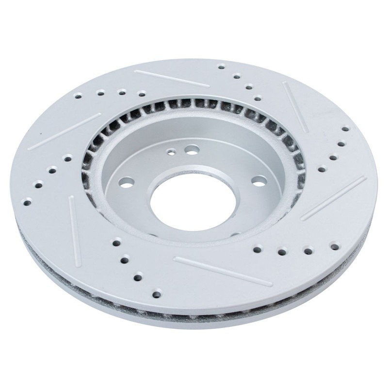 Performance Brake Rotor Drilled & Slotted Coated Front Pair for Hyundai gallery