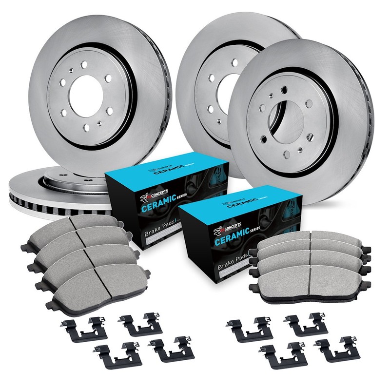 WFWH2-67058 R1 Concepts 4-Wheel Set Brake Disc and Pad Kits Front & Rear