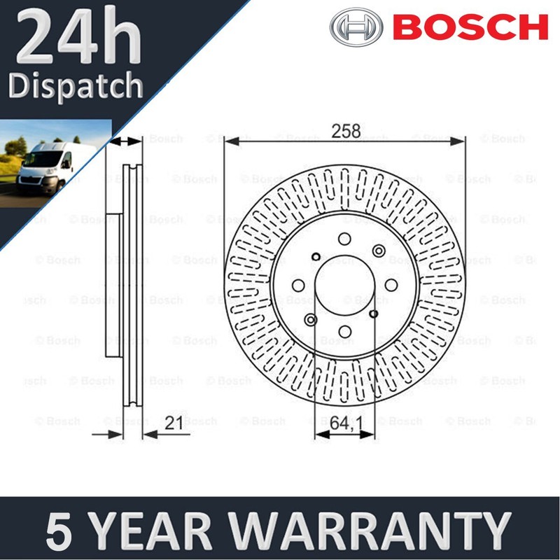 Fits Honda Jazz 2002-2008 1.2 1.3 1.5 Bosch Front Brake Discs #2 45251SAAG50