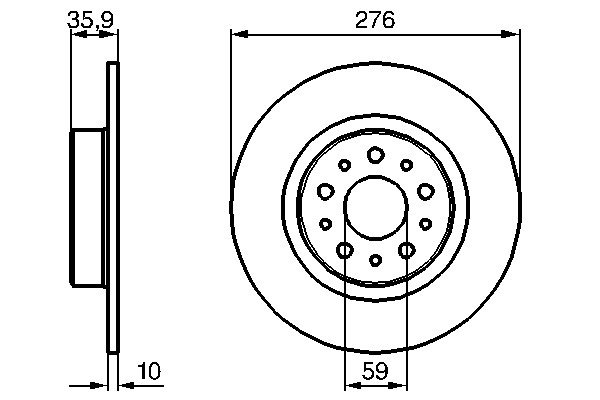 2x Brake Discs Pair Solid fits ALFA ROMEO GT 937 3.2 Rear 03 to 10 936A.000 Set gallery