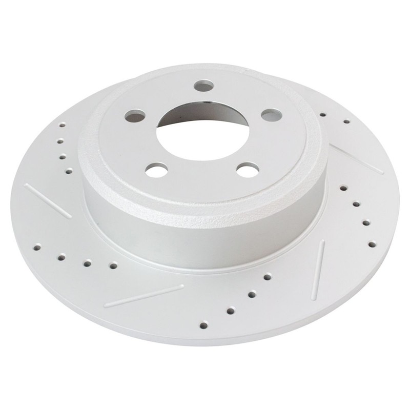 TRQ Performance Drilled Slotted Rear G-Coated Brake Rotor Pair for Dodge gallery