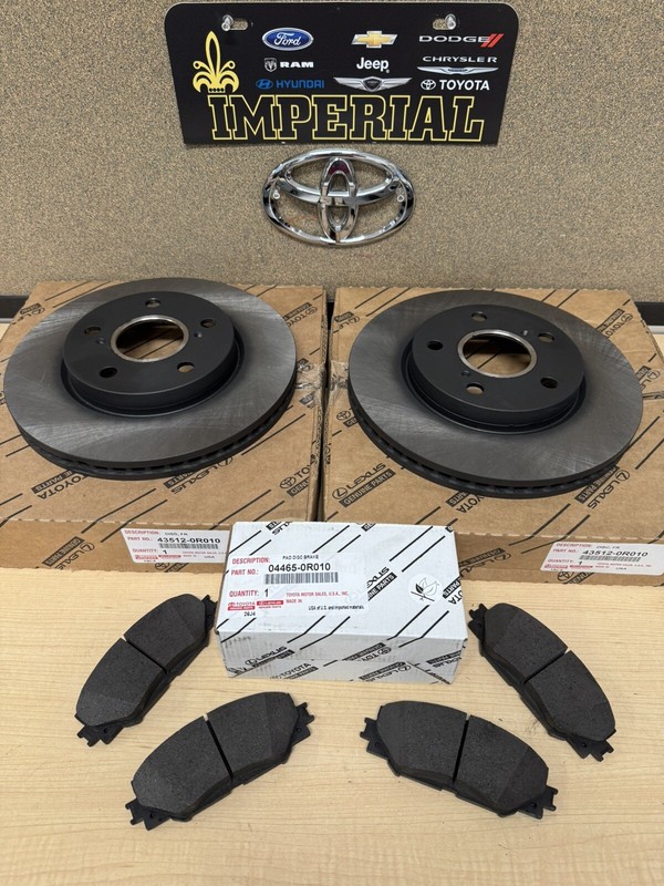 2006-2012 RAV4 4CYL NEW FRONT GENUINE TOYOTA BRAKE KIT OEM ROTORS PADS & SHIMS gallery