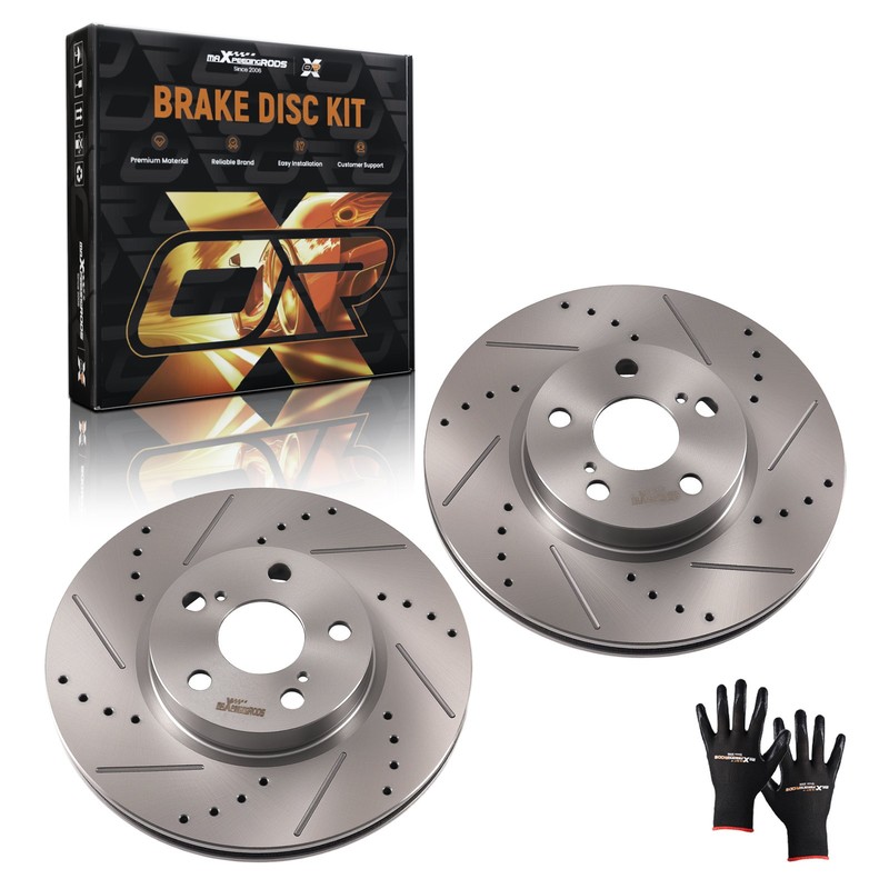 Front Vented Brake Rotors Set for Pontiac Vibe 2009-2010 Toyota Corolla 2009-19