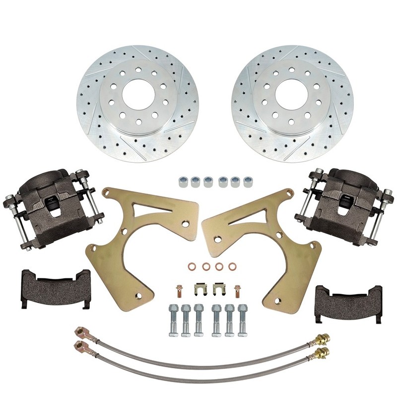 Bolt-On Rear Disc Brake Conversion Kit For GM 10 & 12 drilled and slotted rotors gallery