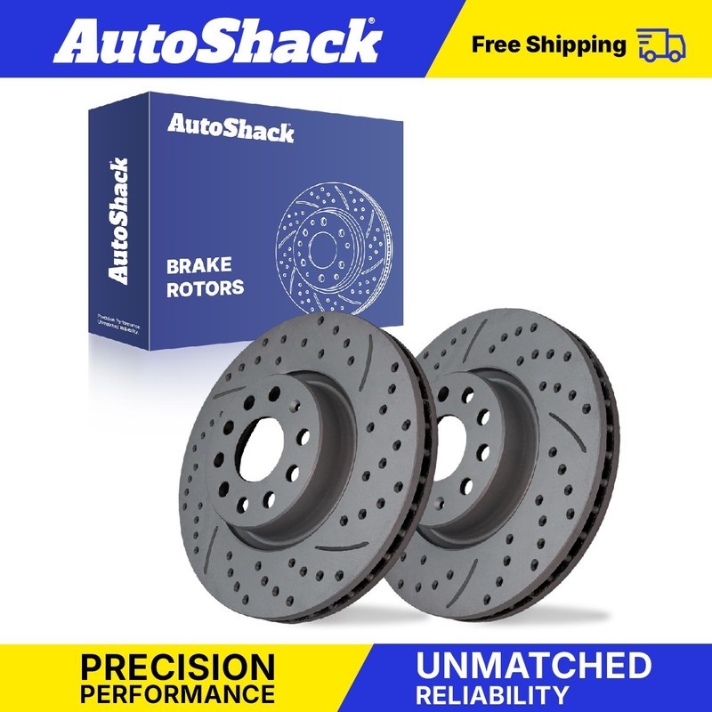 Front Drilled Slotted Brake Rotors Pair for Volkswagen, Jetta 2005-2025
