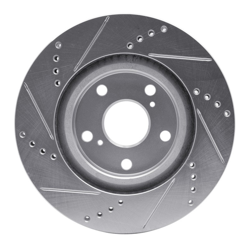 R1 Concepts Front Right Drilled & Slotted Silver Brake Rotor for Genesis G70 gallery