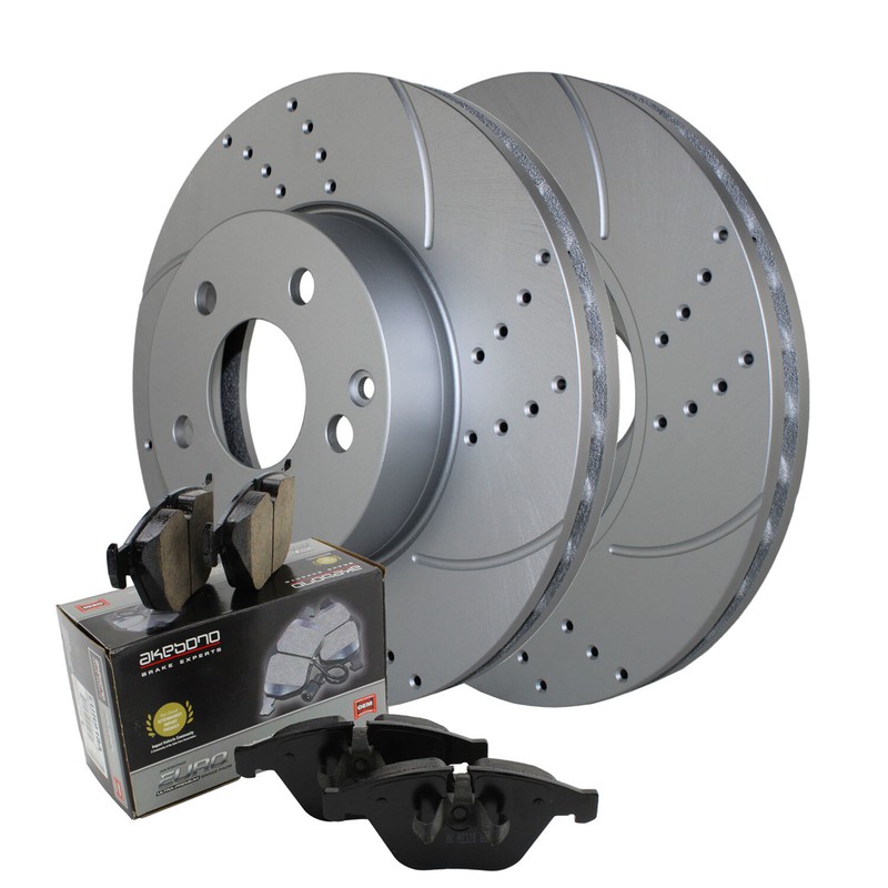 Front Brake Kit 295mm Drilled Disc Rotors Akebono Ceramic Pads For MB W204 W212