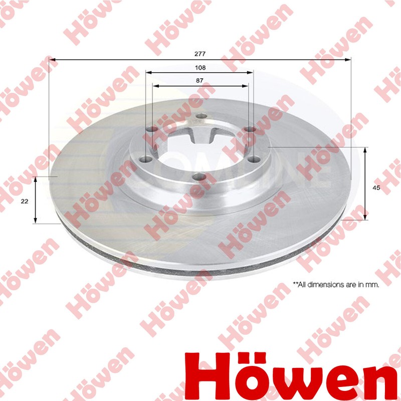 Fits Mitsubishi L200 1986-1996 L300 1986-2003 Brake Disc Front Howen #1