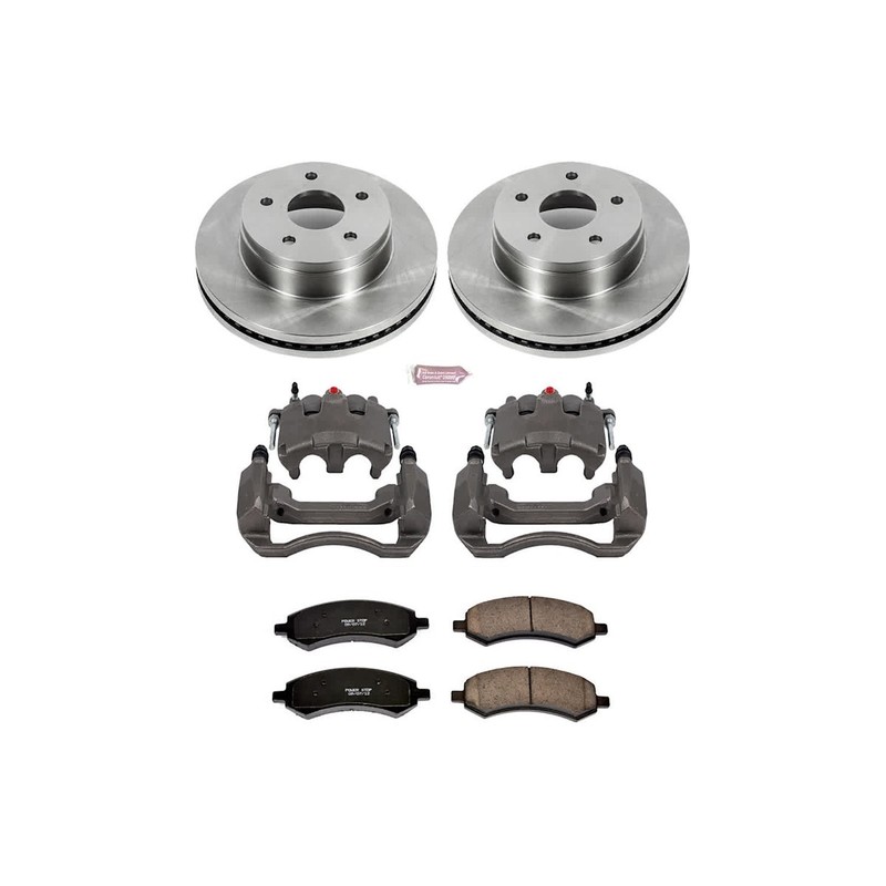 Powerstop Front 2 Wheel 336mm Brake Discs Calipers Pads Kit for 2006-08 Ram 1500 gallery