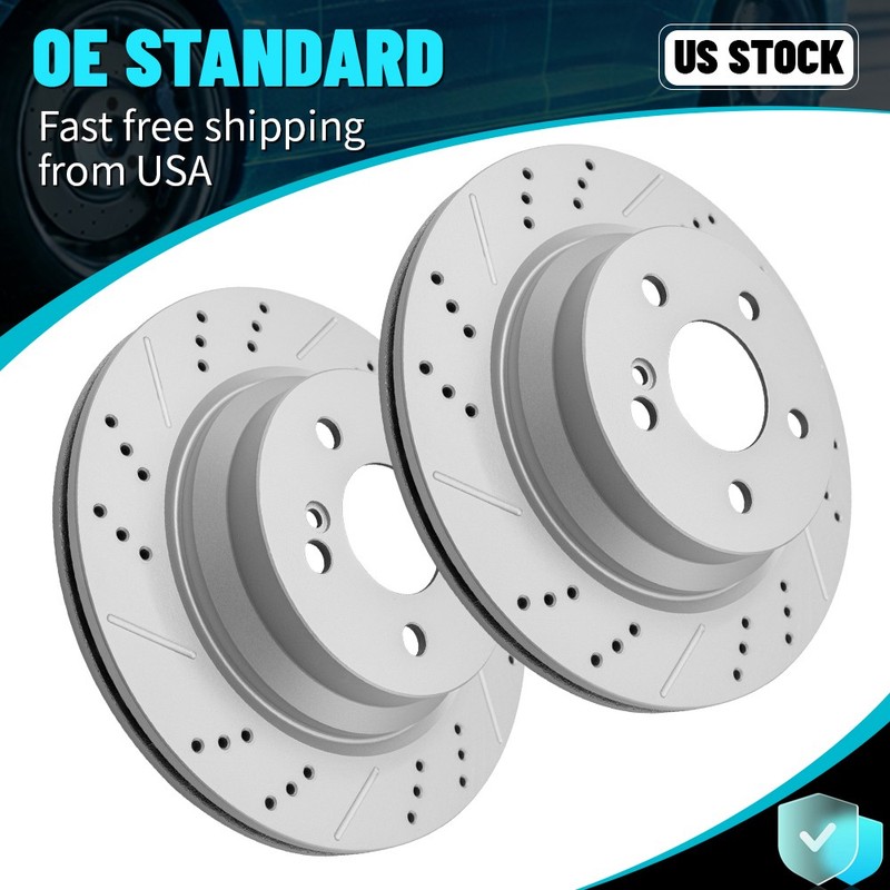 Rear Brake Disc Rotors Set For Benz CLS400 E320 E350 E550 GLK250 GLK350 2009-15