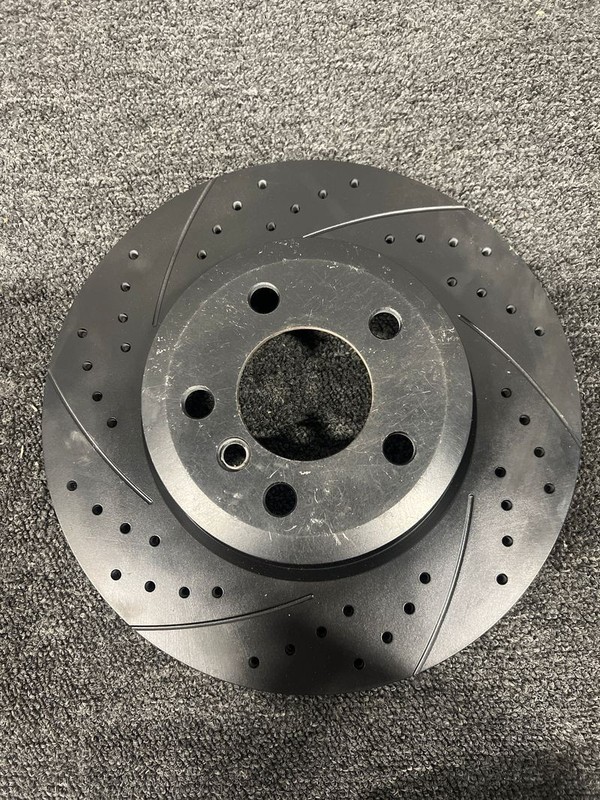 ATL Autosports Rear Double Drilled Slotted Brake Rotors Pair for BMW X5 X6-M368 gallery