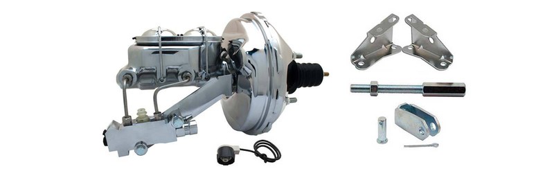 1964-1972 Chevelle, GTO, 9" Chrome Booster & Drilled/ Slotted Disc Brake Kit gallery