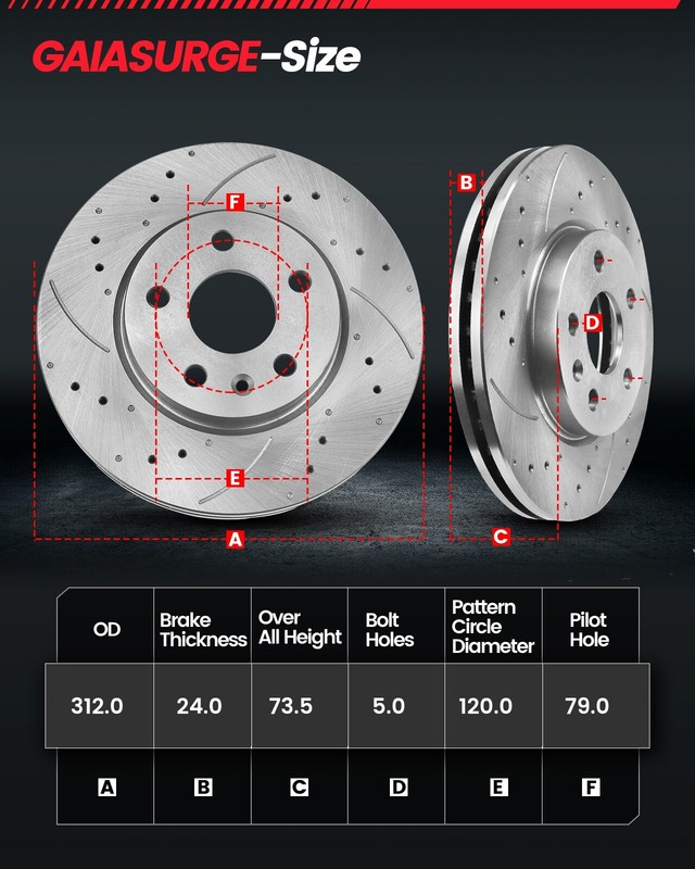 10.6'' REAR Disc Rotors + Brake Pads for Chrysler Sebring Dodge Stratus Plymouth gallery
