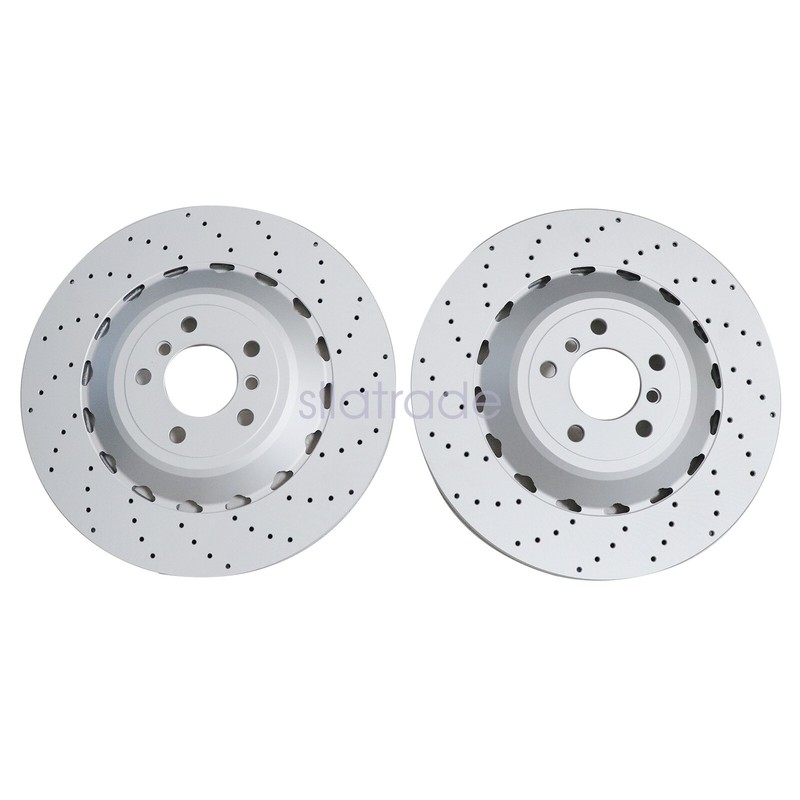 Set of 2 For BMW F06 F10 F13 M5 Rear Vented & Drilled Disc Brake Rotors gallery