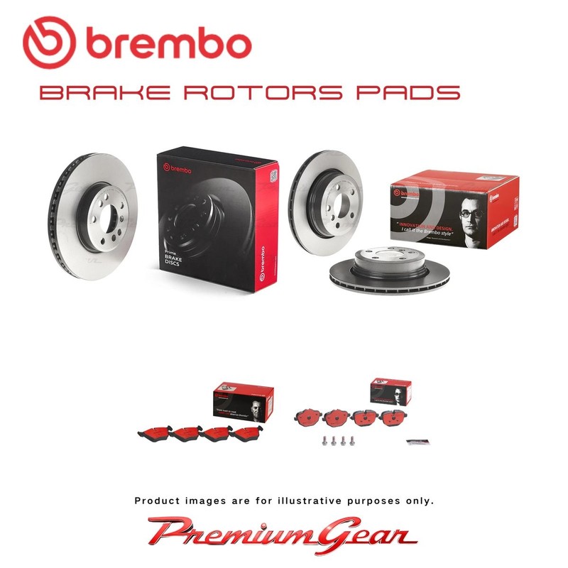 Front+Rear Brembo UV Coated Disc Rotors+NAO Brake Pads for BMW X3 E83 2006-2011