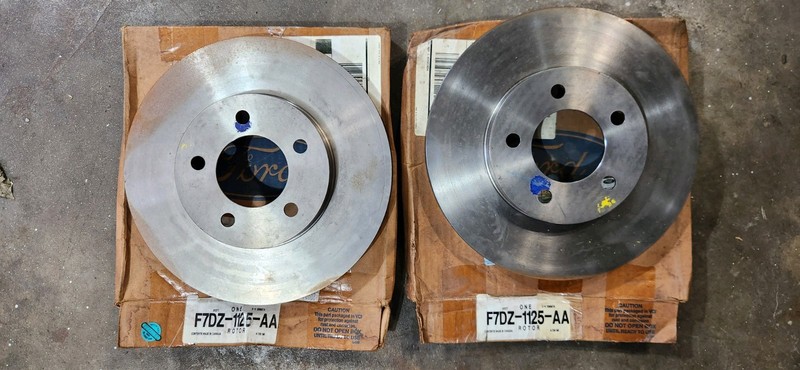 (2) OEM Ford Front Disc Brake Rotors F7DZ-1125-AA for Cougar, Taurus, Windstar