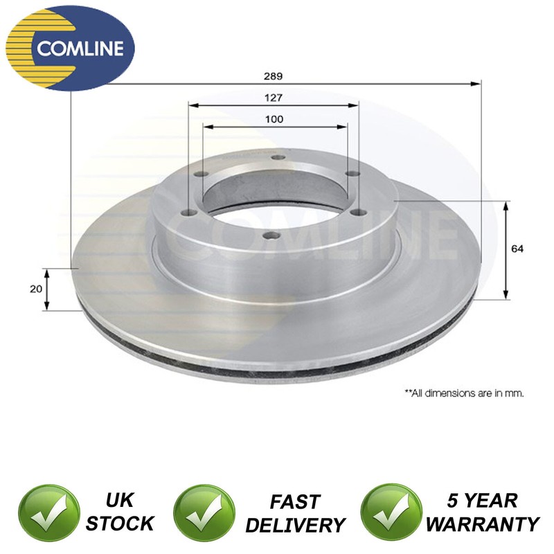 Brake Disc Front Comline Fits Toyota Hilux 1983-2005 + Other Models #1