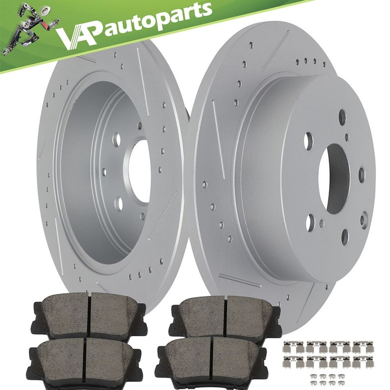Rear Drilled Disc Rotors Brake Pads Kit For 2006-2018 Toyota Rav4 LEXUS HS250H